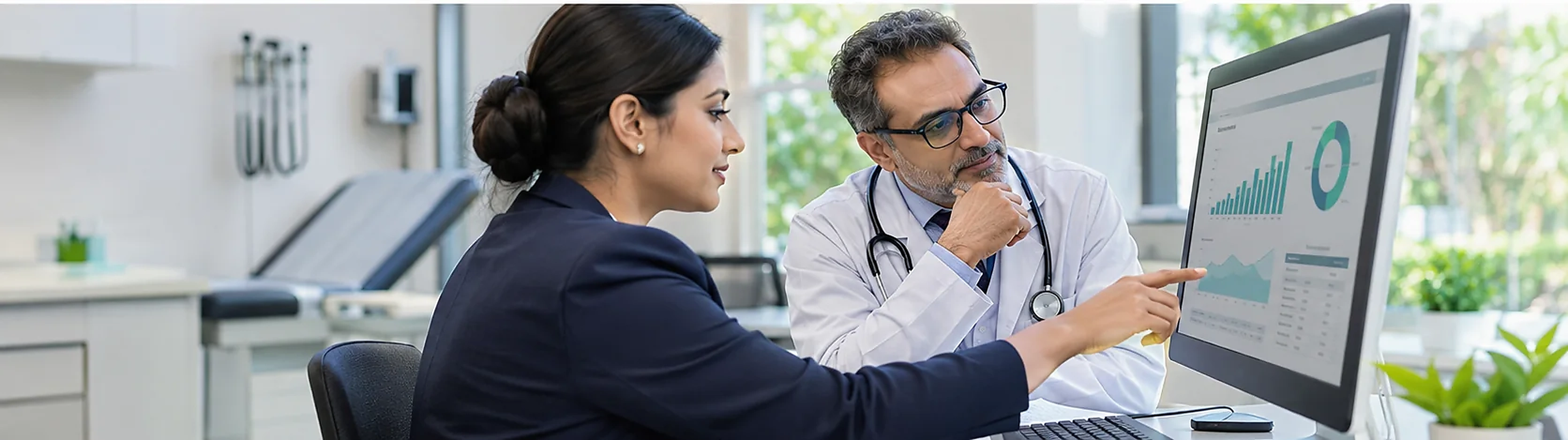 Verovyn billing specialist reviewing performance with a physician